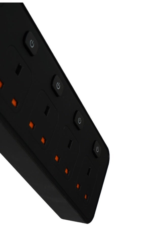 جيبيل توصيلة كهرباء فولتكس جيبيل | بقدرة 3250 واط 4 مقابس UK مستقلة + 2 USB + 4 USB-C PD طول السلك 3 متر – حماية متقدمة – معتمدة SASO - Image 4